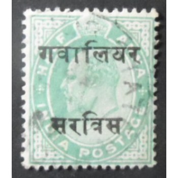 Selo postal da Índia de 1903 King George VI Gwalior III