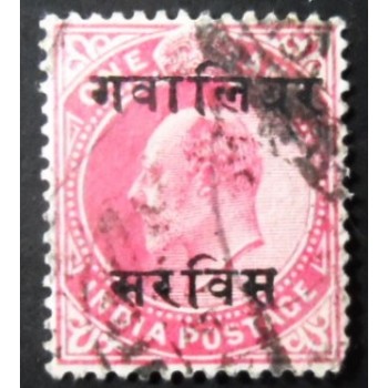 Selo postal da Índia de 1903 King Edward VII overprinted Gwalior