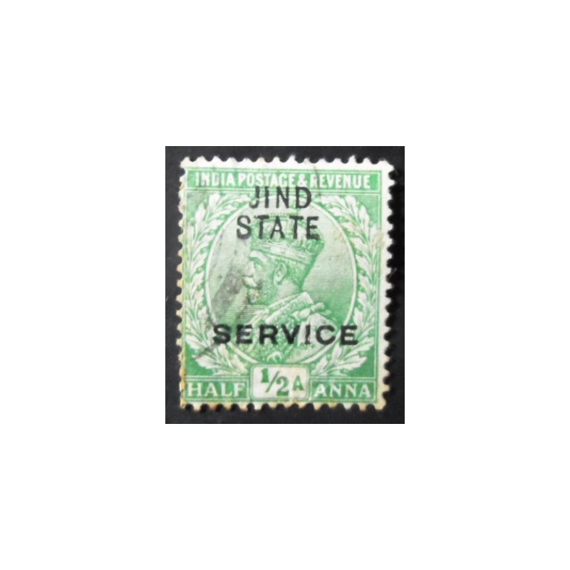 Selo postal da Índia de 1914 King George V Official Jind