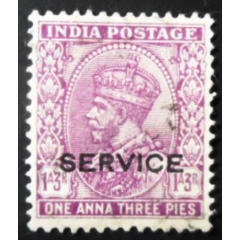 Selo postal da Índia de 1932 King George V 1'3 Service U