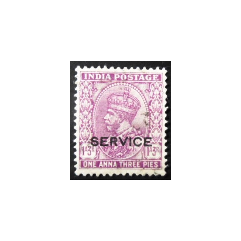 Selo postal da Índia de 1932 King George V 1'3 Service U