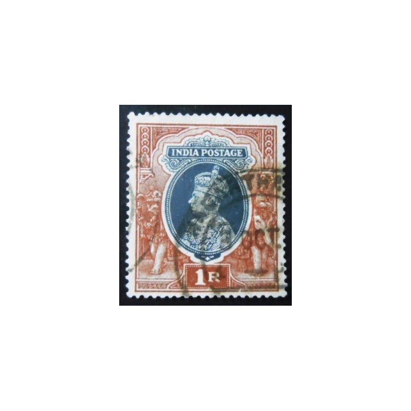 Imagem similar à do sSelo postal da Índia de 1937 King George VI 1₹