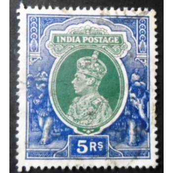 Imagem similar à do selo postal da Índia de 1937 King George VI 5₹