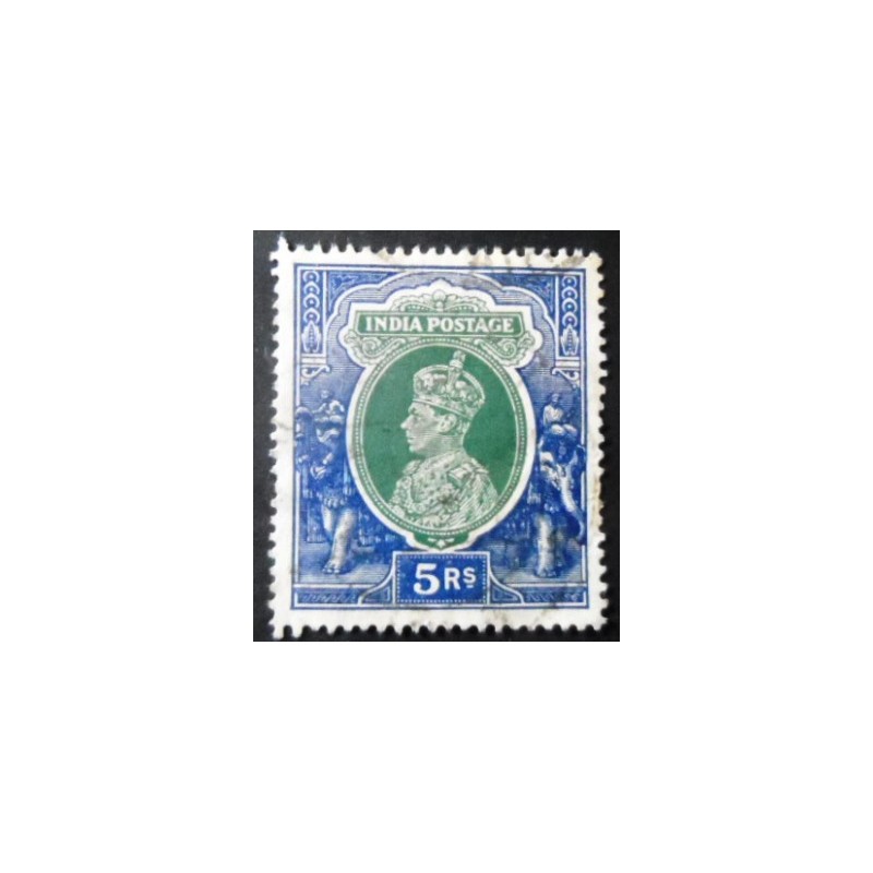 Imagem similar à do selo postal da Índia de 1937 King George VI 5₹