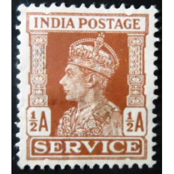 Selo postal da Índia de 1939 King George VI Oficial ½ N