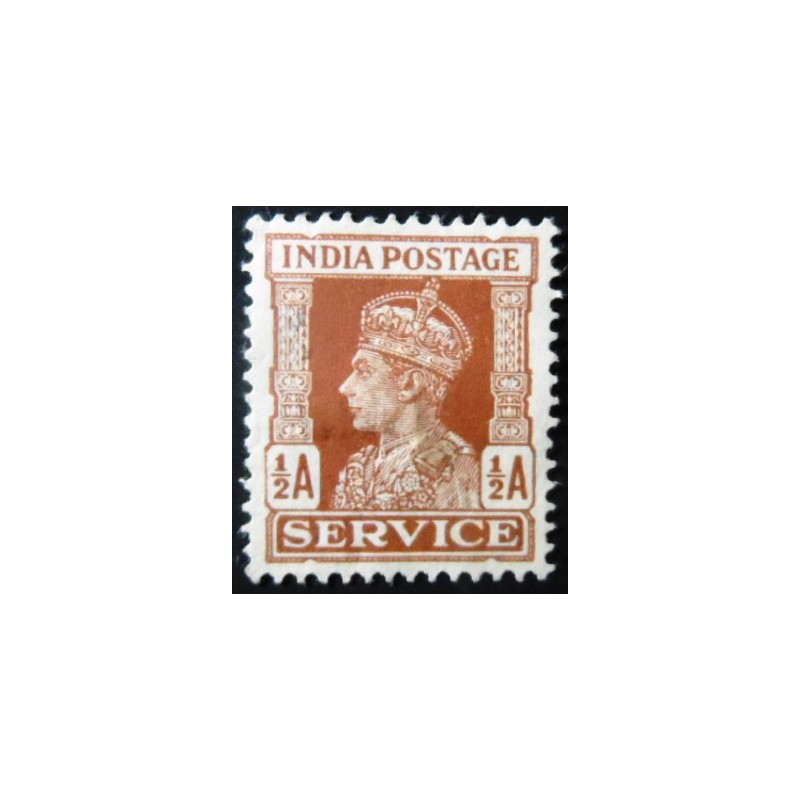 Selo postal da Índia de 1939 King George VI Oficial ½ N