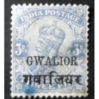 Imagem similar à do selo postal da Índia Gwalior de 1912 King Edward VII 3