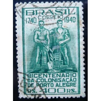 Selo postal do Brasil de 1940 Colonização Porto Alegre U