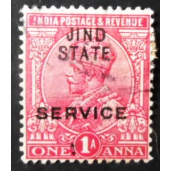 Selo postal da Índia Jind 1924 King George V 1