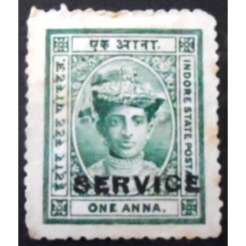 Selo postal da Índia Indore de 1904 Maharaja Tukoji Holkar III N