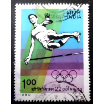 Selo postal da Índia de 1980 High Jump