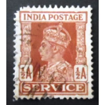 Selo postal da Índia de 1939 King George VI ½ Oficial