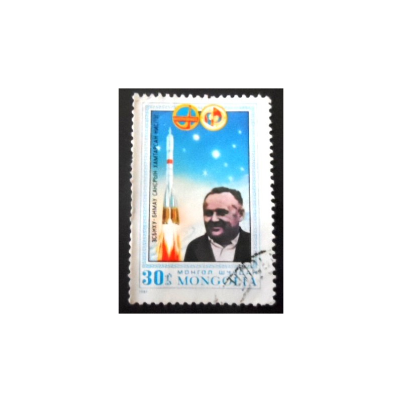 Selo postal da Mongólia de 1981 Sergei Korolev U