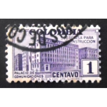 Selo postal Colômbia de 1940 Ministry of Post and Telegraphs Building 1