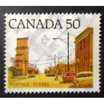Selo postal do Canadá de 1978 Prairie Town Main Street