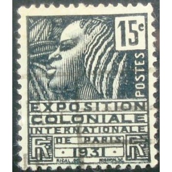 Selo postal da França 1930 Woman Fa 15