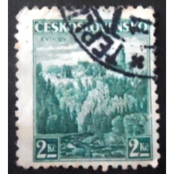 Imagem similar à do selo postal da Tchecoslováquia de 1936 Zvíkov castle