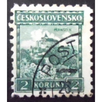 Imagem similar à do selo postal da Tchecoslováquia de 1929 Pernštejn castle