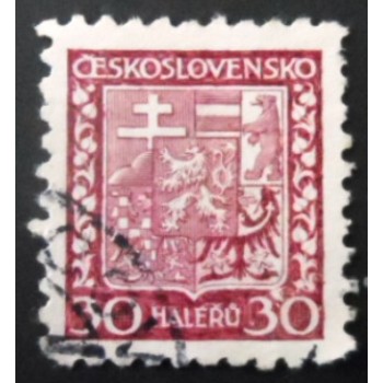 Imagem similar à do selo postal da Tchecoslováquia de 1929 Coat of Arms 30