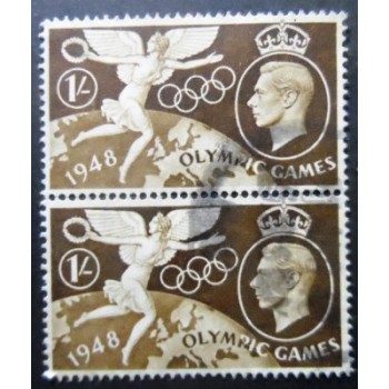 Par de selos postais do Reino Unido de 1948 Olympic Games