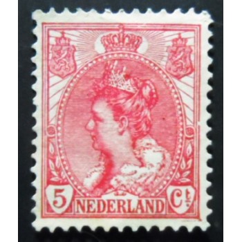 Selo postal da Holanda de 1899 Queen Wilhelmina 5