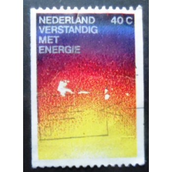 Selo postal da Holanda de 1977 Be Wise with Energy Campaign C