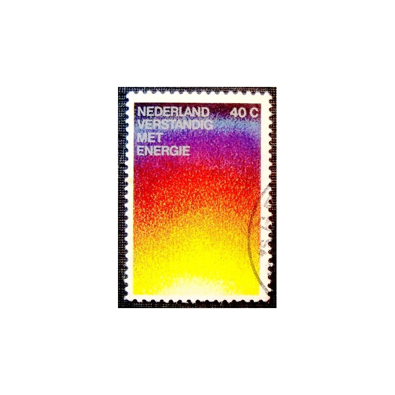 Selo postal da Holanda de 1977 Be Wise with Energy Campaign A U