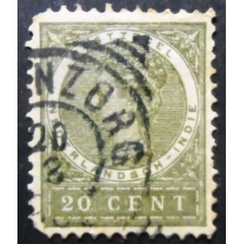 Selo postal Índias Holandesas de 1902 Queen Wilhelmina Type Veth 20 U