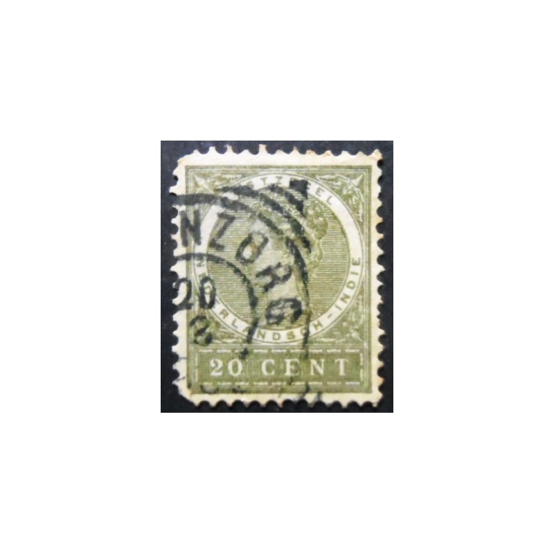 Selo postal Índias Holandesas de 1902 Queen Wilhelmina Type Veth 20 U