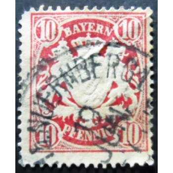 Selo postal da Alemanha Bavária de 1881 Bayern Coat of Arms 10