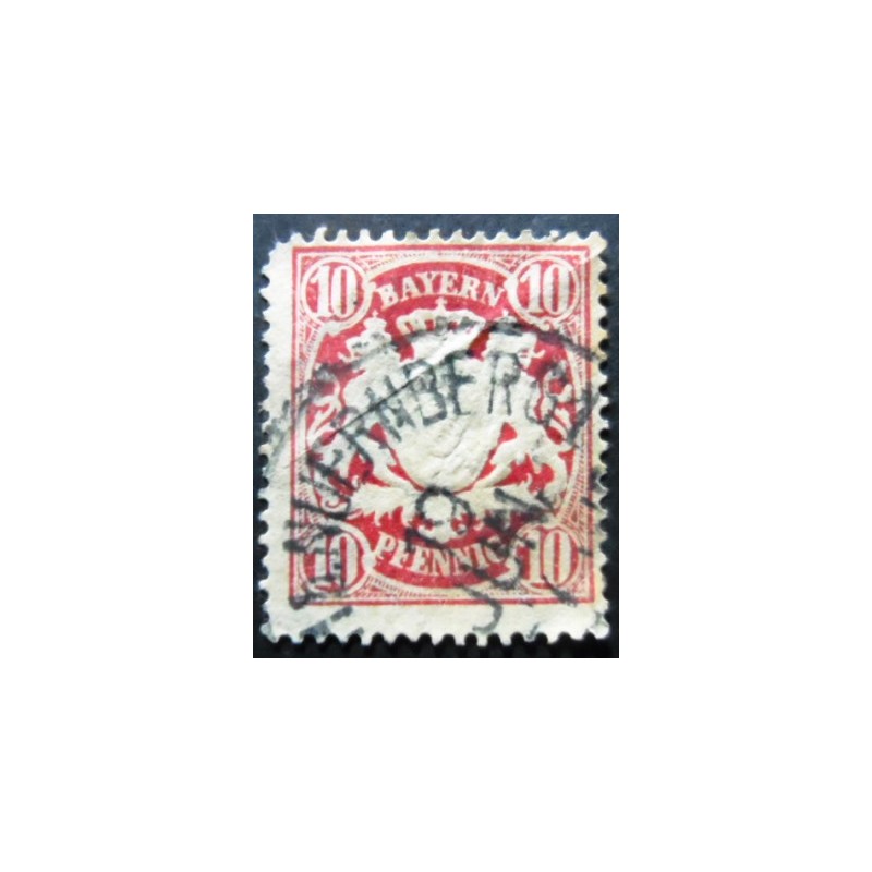 Selo postal da Alemanha Bavária de 1881 Bayern Coat of Arms 10