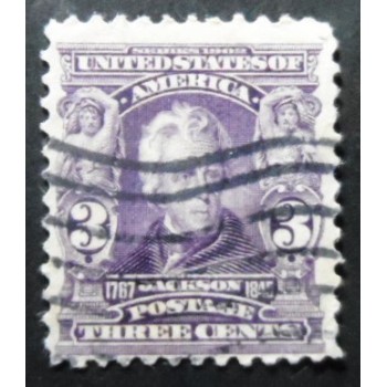 Imagem similar à do selo postal dos Estados Unidos de 1903 Andrew Jackson