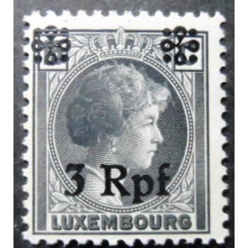 Selo postal de Luxemburgo de 1940 Grand Duchess Charlotte overprinted 3