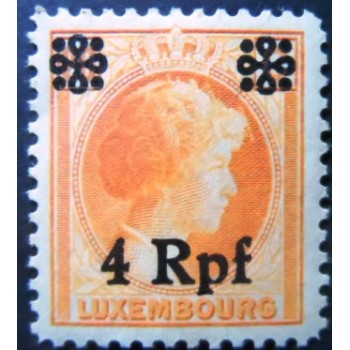 Selo postal de Luxemburgo de 1940 Grand Duchess Charlotte overprinted 4