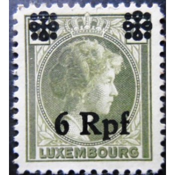 Selo postal de Luxemburgo de 1940 Grand Duchess Charlotte overprinted 6