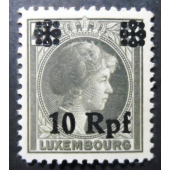 Selo postal de Luxemburgo de 1940 Grand Duchess Charlotte overprinted 10