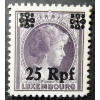 Selo postal de Luxemburgo de 1940 Grand Duchess Charlotte overprinted 25