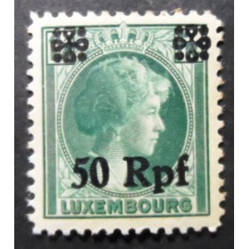 Selo postal de Luxemburgo de 1940 Grand Duchess Charlotte overprinted 50