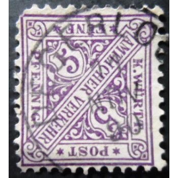 Selo postal da Alemanha Württemberg de 1881 State postage 5