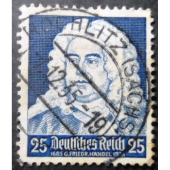 Imagem similar à do selo postal da Alemanha Reich de 1935 Georg Friedrich Händel 25