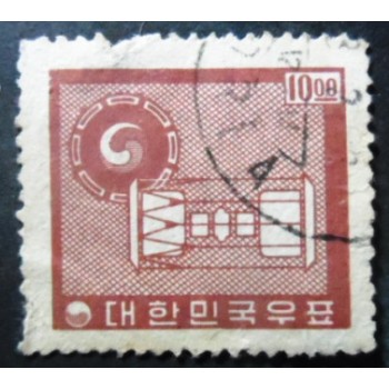 Selo postal da Coréia do Sul de 1964 Ancient Hourglass