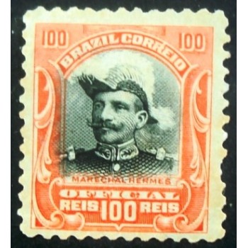 Selo postal do Brasil de 1913 Hermes da Fonseca 100 N