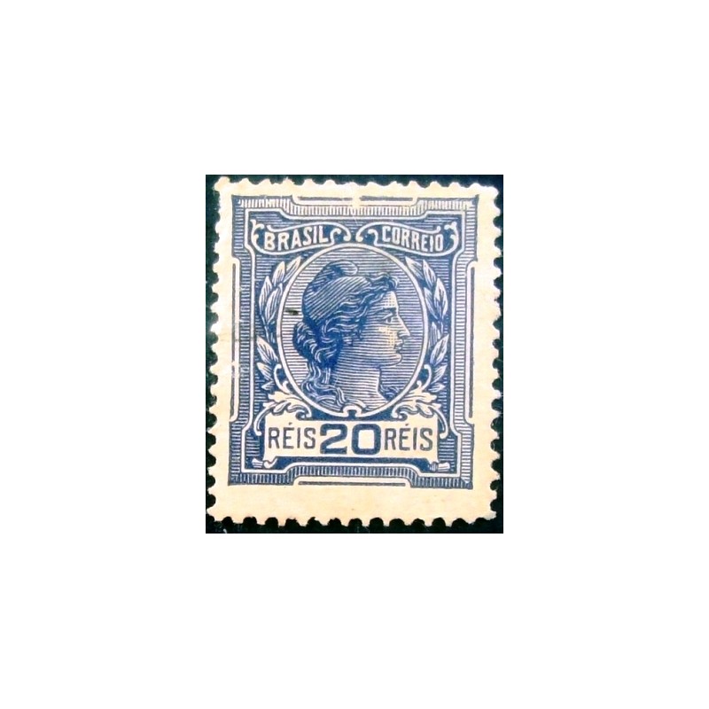 Selo postal do Brasil de 1918 Alegoria da República 200 N