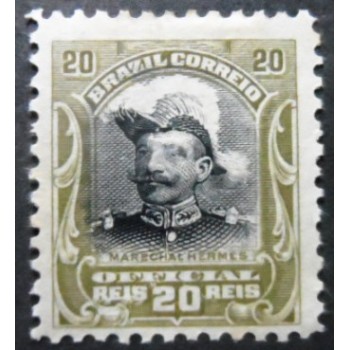 Selo postal Oficial do Brasil de 1913 Hermes da Fonseca 20 N