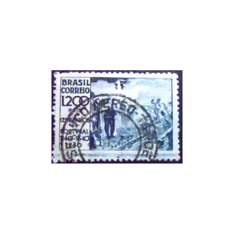 Selo postal do Brasil de 1940 - Juramento a D. João IV U