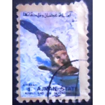 Selo postal de Ajman de 1973 Eurasian Otter
