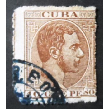 Imagem similar à do selo postal de Cuba de 1884 King Alfonso XII 10