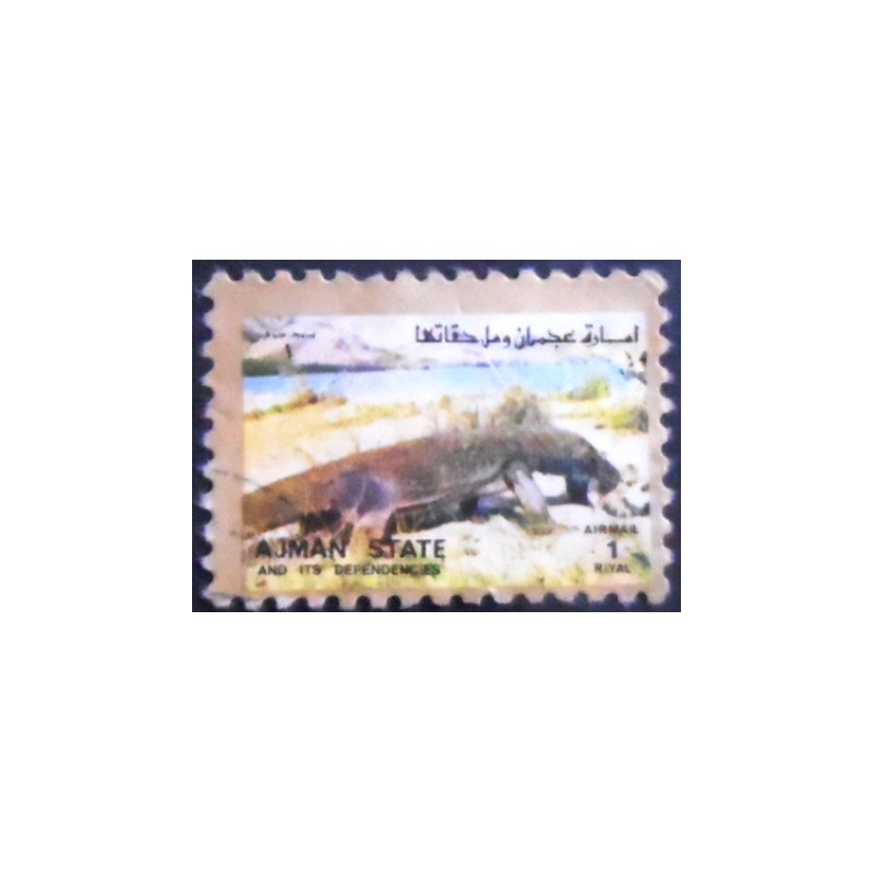 Selo postal de Ajman de 1973 Komodo Dragon