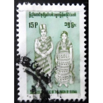 Selo postal da Birmânia de 1974  Chin Couple