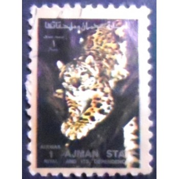 Selo postal de Ajman de 1973 Leopard